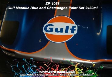 Preview: ZEROPAINTS ZP-1058 Metallic Blue and Champagne (ähnlich Gulf) Paint Set 2x30ml